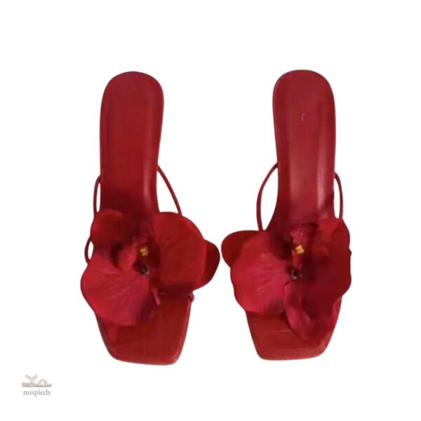 Sandales femmes à talons, design floral chic