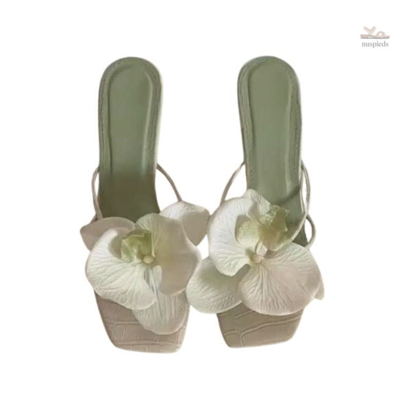 Sandales à talons féminines, style fleuri tendance