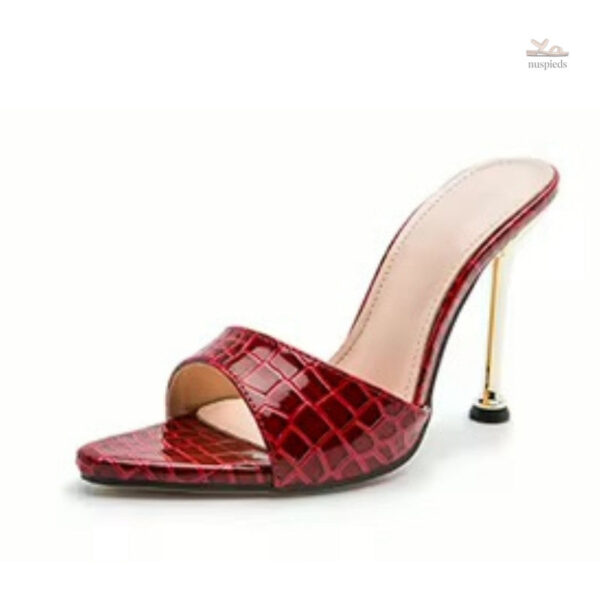 Sandales à Talons pour Femme, Style Croco