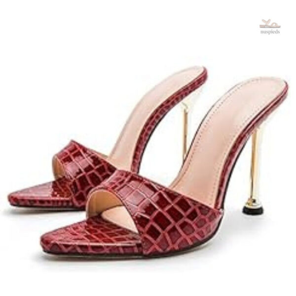 Sandales Femme à Talons en Cuir Croco