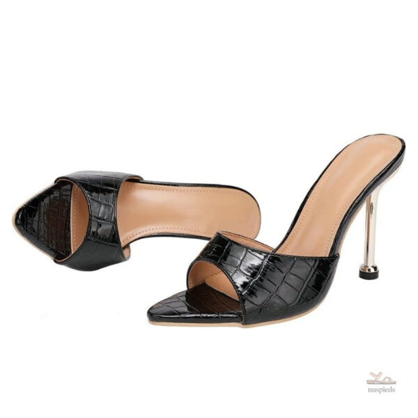 Sandales à Talons en Imprimé Croco