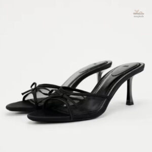 Sandales à Talons Fins avec Nœud Élégant