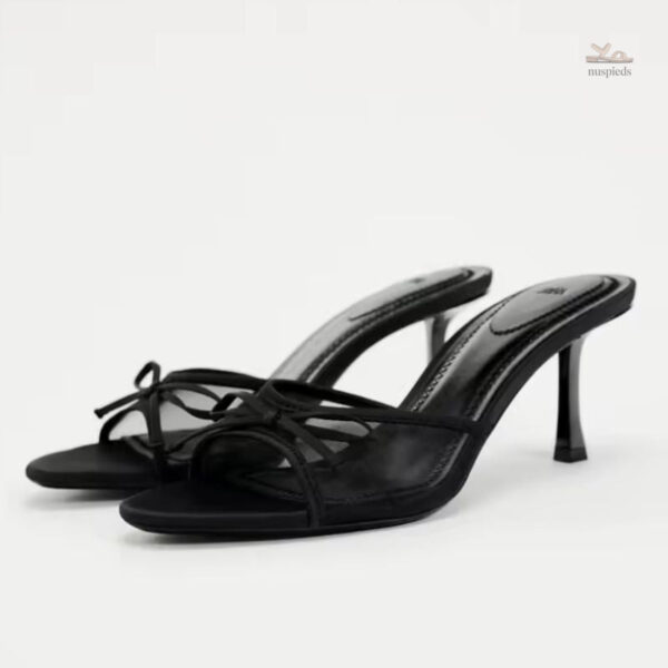 Sandales à Talons Fins avec Nœud Élégant