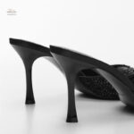 Sandales à Talons avec Détails en Maille