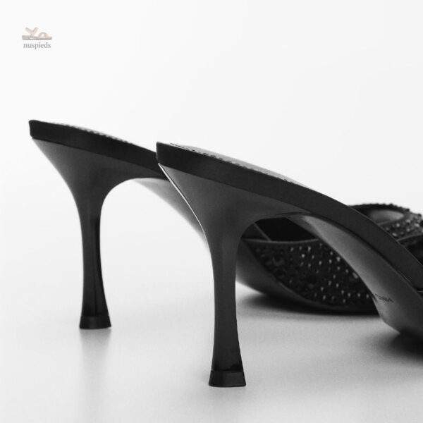 Sandales à Talons avec Détails en Maille