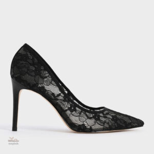 Sandales à Talons Fins en Dentelle Fleurie