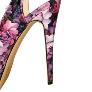 Talons hauts avec plateforme, style floral chic