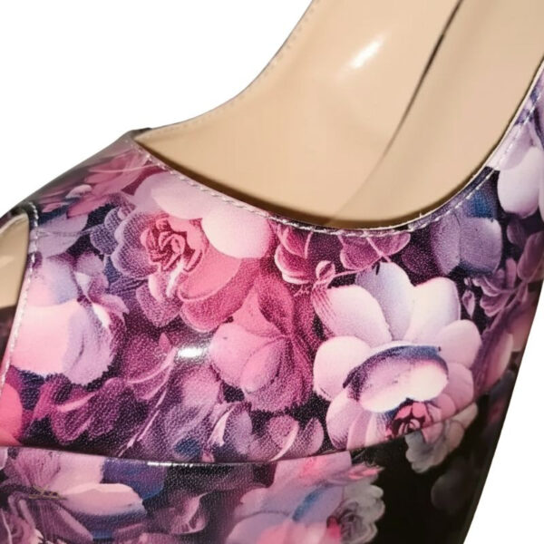 Sandales femme à talons, design floral sophistiqué