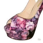 Sandales à plateforme, motif floral élégant
