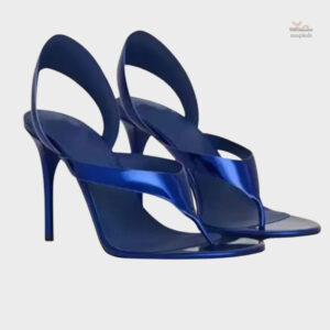 Sandales à talons hauts métallisés au design moderne