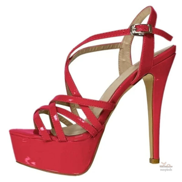 Sandales à talons hauts avec plateforme et brides cheville - vue 3