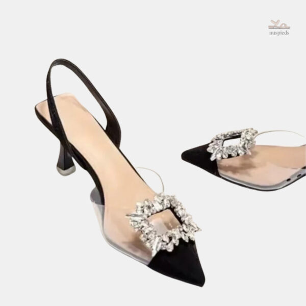 Sandales Transparentes à Talons avec Cristal