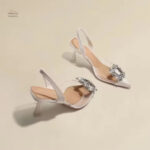 Sandales Transparentes, Design Chic avec Détails en Cristal