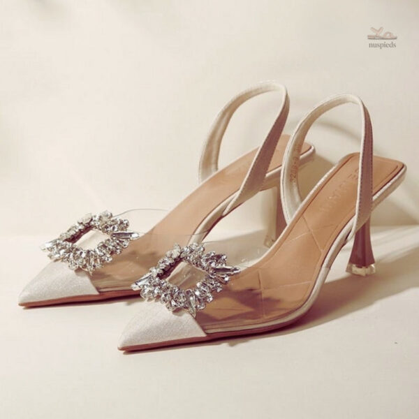 Sandales Élégantes à Talons, Accent Cristal Éblouissant