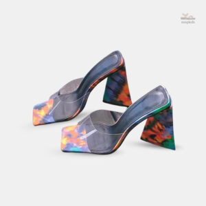 Sandales Colorées à Talons Épais pour Femme