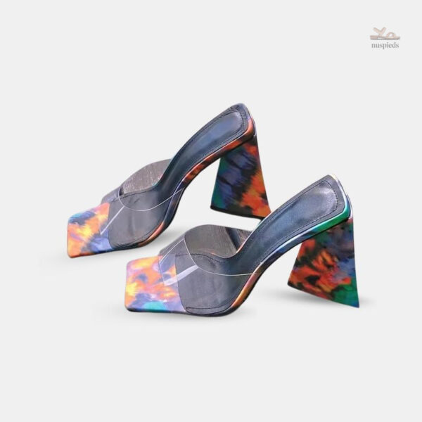 Sandales Colorées à Talons Épais pour Femme