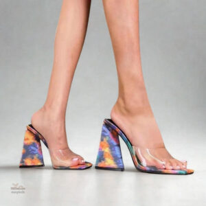 Sandales à Talons Épais, Look Coloré et Tendance
