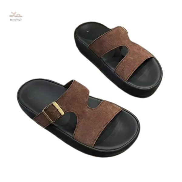Sandales à Talon Épais avec Boucle Élégante