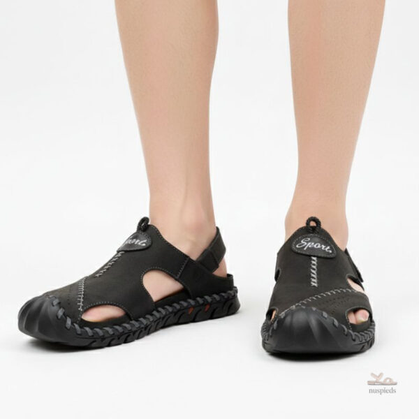 Sandales en cuir pour homme avec maintien efficace