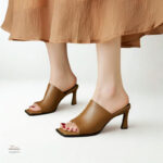Sandales Luxe Cuir à Bout Ouvert Femme