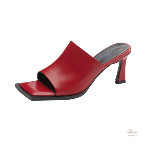 Sandales à Bout Ouvert en Cuir de Luxe
