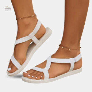 Sandales de plage confortables en cuir pour femme