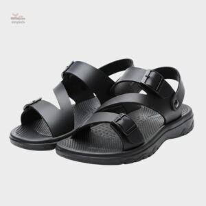Sandales cuir confortables pour homme, semelle souple