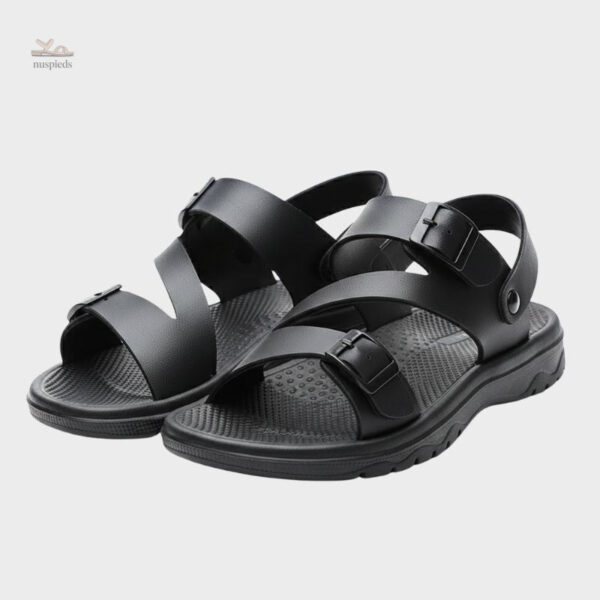 Sandales cuir confortables pour homme, semelle souple