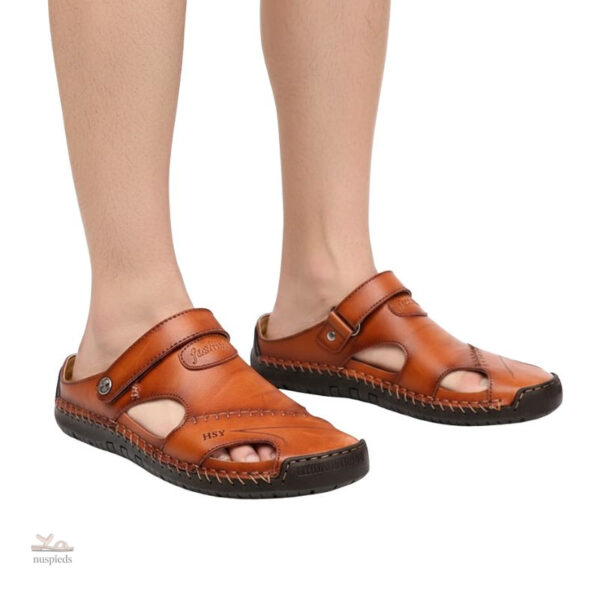 Sandales homme bout fermé en cuir