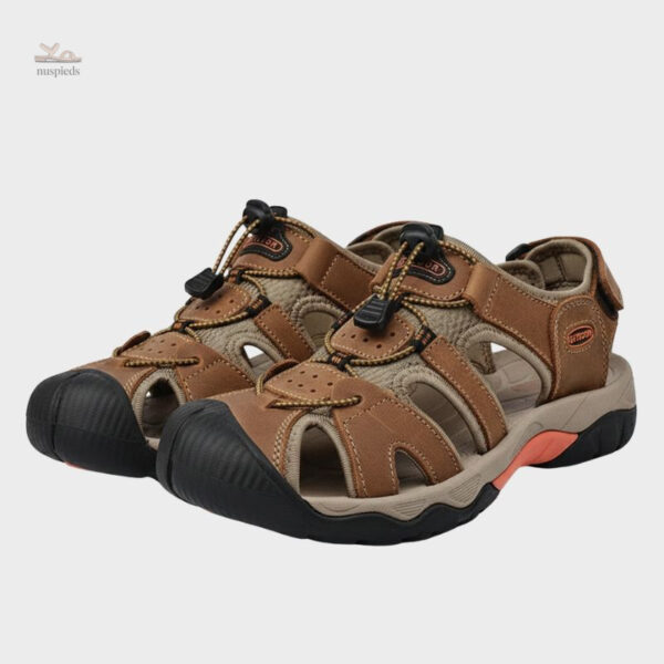 Sandales en cuir homme avec protection avant renforcée