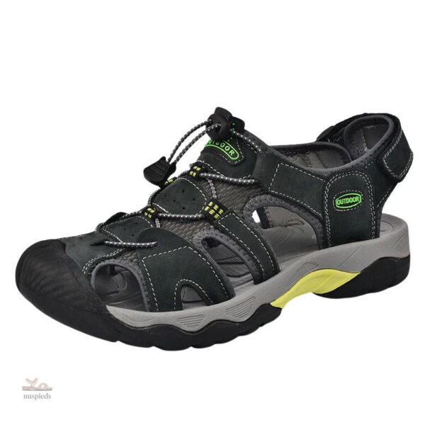 Sandales de plein air homme, cuir et sécurité