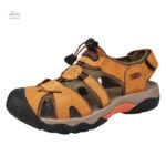 Sandales de randonnée homme, cuir avec renfort