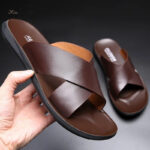 Sandales homme style luxe en cuir