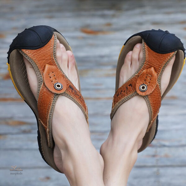 Sandales confort en cuir pour hommes actifs