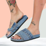 Sandales en jean avec une touche vintage