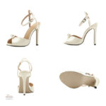 Sandales Femme Chic avec Détail de Perles en Satin