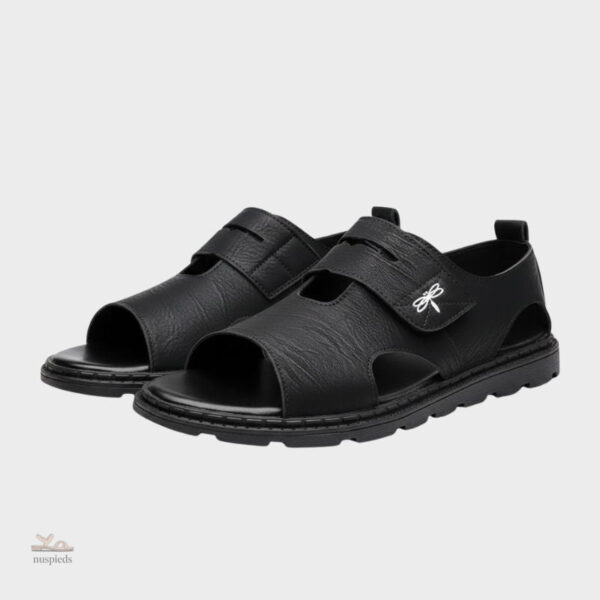 Sandales cuir souple homme avec bride ajustable