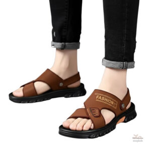 Sandales noires pour homme, style contemporain et aéré