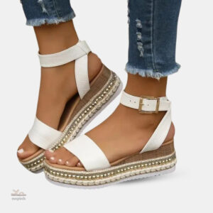 Sandales plateforme blanches pour femme