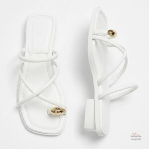 Sandales plates à brides, design minimaliste et moderne