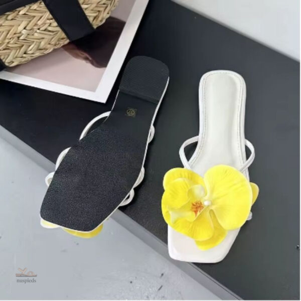Sandales d’Été avec Fleur Ornementale pour Femme