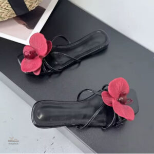 Sandales Plates Femme avec Décor Floral Estival