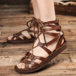 Sandales en cuir pour homme, style romain