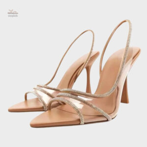 Sandales Talon Haut Nude avec Strass